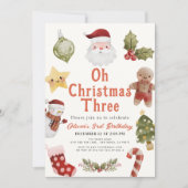 O Kerstmis Drie Sinterklaas 3e Verjaardag Kaart (Voorkant)