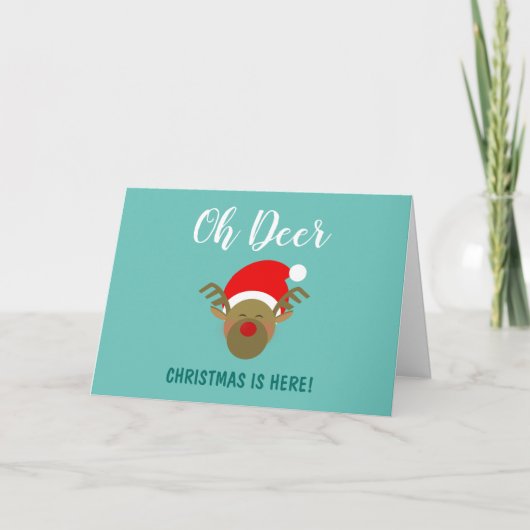 O kerstmis is hier feestdagen kaart (Voorkant)