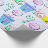 O Kerstmis Whimsey Folk Art Cadeaupapier (Hoek)