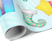 O Kerstmis Whimsey Folk Art Cadeaupapier (Rol Hoek)