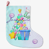 O Kerstmis Whimsey Folk Art Grote Kerstsok (Voorkant)