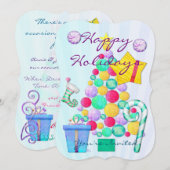 O Kerstmis Whimsey Folk Art Kaart (Voorkant / Achterkant)