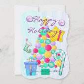 O Kerstmis Whimsey Folk Art Kaart (Voorkant)