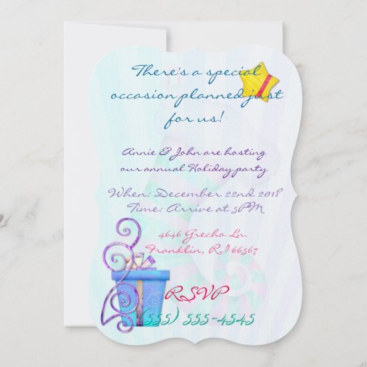 O Kerstmis Whimsey Folk Art Kaart (Achterkant)