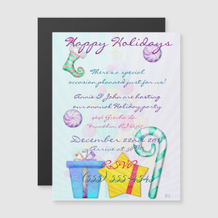 O Kerstmis Whimsey Folk Art Magnetische Uitnodiging