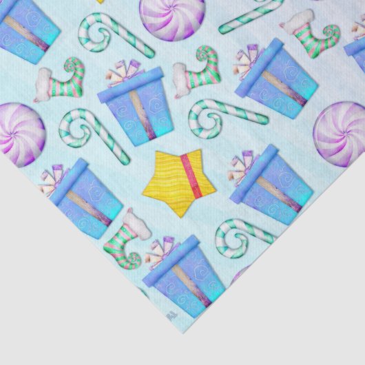 O Kerstmis Whimsey Folk Art Tissuepapier (Detail)