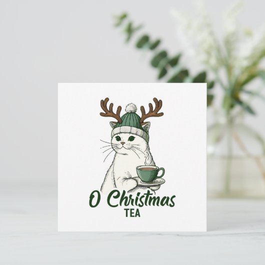 O Kerstthee Feestdagenkaart (Staand voorkant)