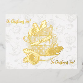 O Kerstthee!  O Kerstthee! Folie Feestdagen Briefkaart