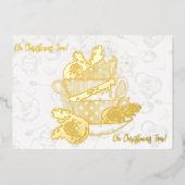 O Kerstthee!  O Kerstthee! Folie Feestdagenkaart (Voorkant)