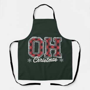 O Kerstvakantie Buffalo Plaid Familie Feestje  Schort