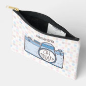 O, knap! Blauwe Pastel Camera Etui (Open)