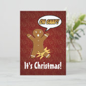 O, knap! Funny Gingerbread Man Kaart (Staand voorkant)