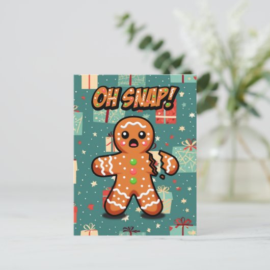 O, knap! Gingerbread Man Briefkaart (Staand voorkant)