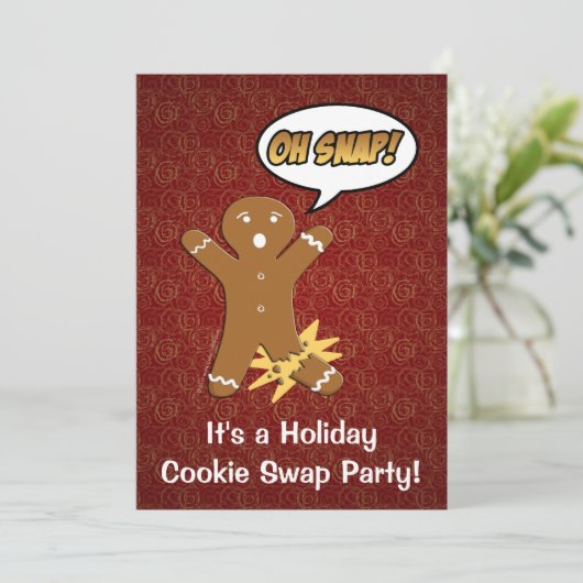 O, knap! Gingerbread Man Cookie Aangepaste Uitnodi Kaart (Staand voorkant)