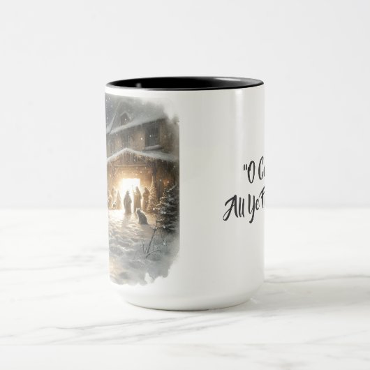 O kom, alle gij trouwe kerstkoffie Mok (Midden)