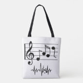 O kom allemaal, trouwe bladmuziek Kerstmis Tote Bag (Achterkant)