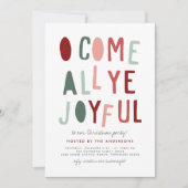 O Kom allemaal Ye Joyful | Kerstfeest Feestdagenkaart (Voorkant)