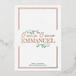 O kom, Emmanuel!  Folie Feestdagenkaart