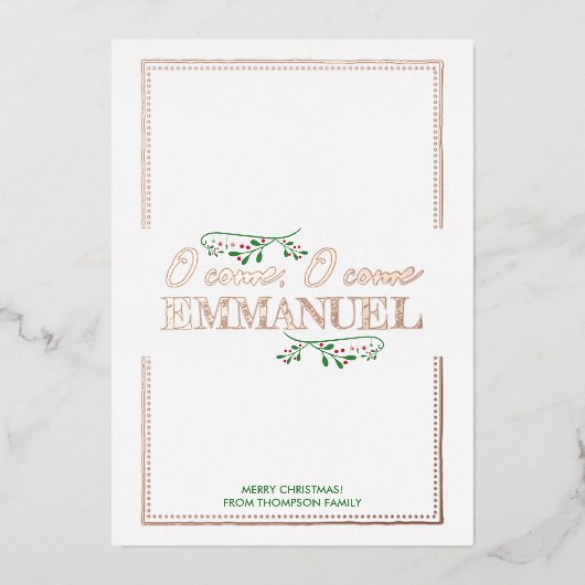 O kom, Emmanuel! Folie Feestdagenkaart (Voorkant)