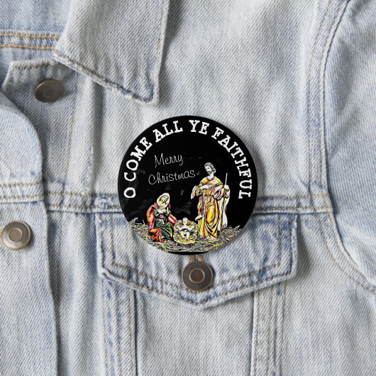 O Kom helemaal gij Trouwe Kerst Button (In situ)