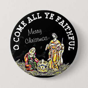 O Kom helemaal gij Trouwe Kerst Button