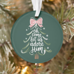 O kom, laat ons Hem aanbidden Christelijke Kerst R Ornament