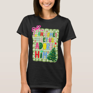 O kom laat ons hem aanbidden Jezus Kerstboom Prepp T-shirt