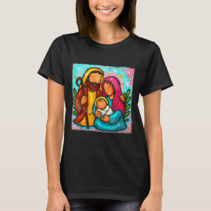 O kom laat ons Hem aanbidden Jezus Kerststal Chr T-shirt