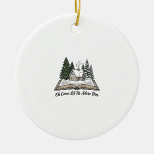 O kom, laat ons Hem aanbidden Kerstboek ontwerp_1 Keramisch Ornament
