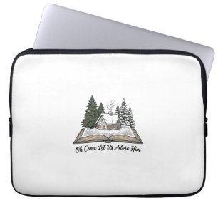 O kom, laat ons Hem aanbidden Kerstboek ontwerp_1 Laptop Sleeve