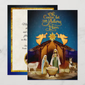 "O kom, laat ons hem aanbidden" Kerststal Kerstmis Feestdagenkaart (Voorkant / Achterkant)