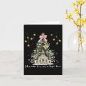 O kom, laten wij Hem aanbidden Jezus Kerstboom Kaart (Gele Bloem)