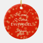 O kom, o kom, Emmanuel (detail) Advent Keramisch Ornament (Achterkant)
