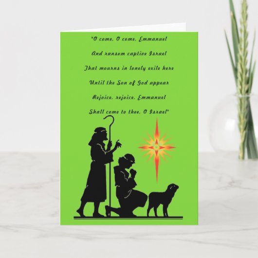 "O kom, O kom" kerstkaart Kaart (Voorkant)