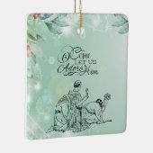 O Kom ons Adore Drie Kings Kerstmis Keramisch Ornament (Rechts)