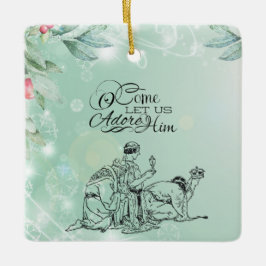 O Kom ons Adore Drie Kings Kerstmis Keramisch Ornament