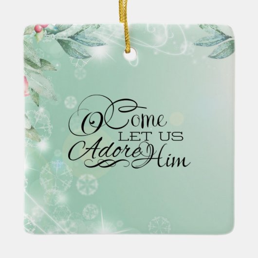 O kom ons helpen met zijn Bijbelse kerstmis Keramisch Ornament (Voorkant)