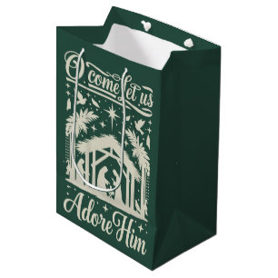 O Komt Hem Aanbidden Kerststal Christelijk Medium Cadeauzakje