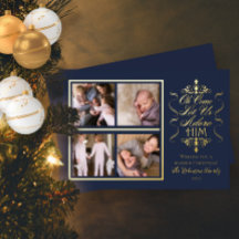 O komt, laat ons Hem aanbidden 4 foto's Kerstmis