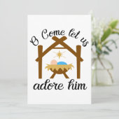O Komt Laten Wij Hem Aanbidden Feestdagenkaart (Staand voorkant)