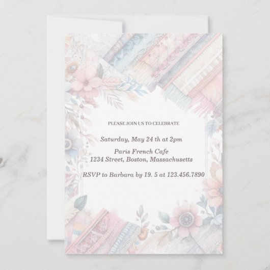 O la la Blush Roze Bloemen Meisje 1e Verjaardag Kaart (Achterkant)