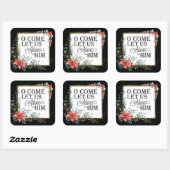 O, laat ons hem met kerstavond bijstaan  vierkante sticker (Vel)