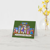 O, laat ons zijn kerstkaart aanprijzen kaart (Gele Bloem)