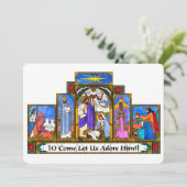 O, laten we hem aanbidden feestdagenkaart (Staand voorkant)