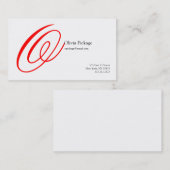 O Letter Alphabet Visitekaartje Red Twirl (Voorkant / Achterkant)