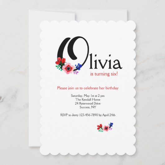 "O"-letter (voeg een voornaam toe met de letter O) Kaart (Voorkant)