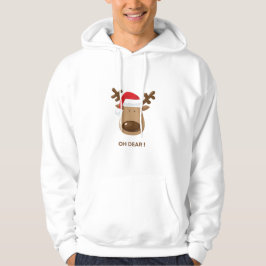 O lieve grappige rendier Kerstmis voor echtgenoot Hoodie