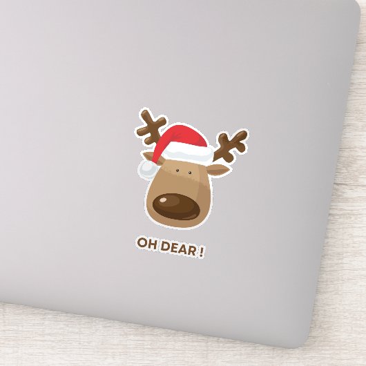 O lieve grappige rendieren Kerstmis Sticker (Detail)