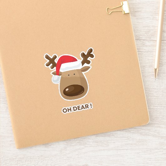 O lieve grappige rendieren Kerstmis Sticker (Notitieboek)