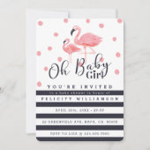 O, lieve kleine meid Roze Flamingo Baby Shower Uit Kaart (Voorkant)